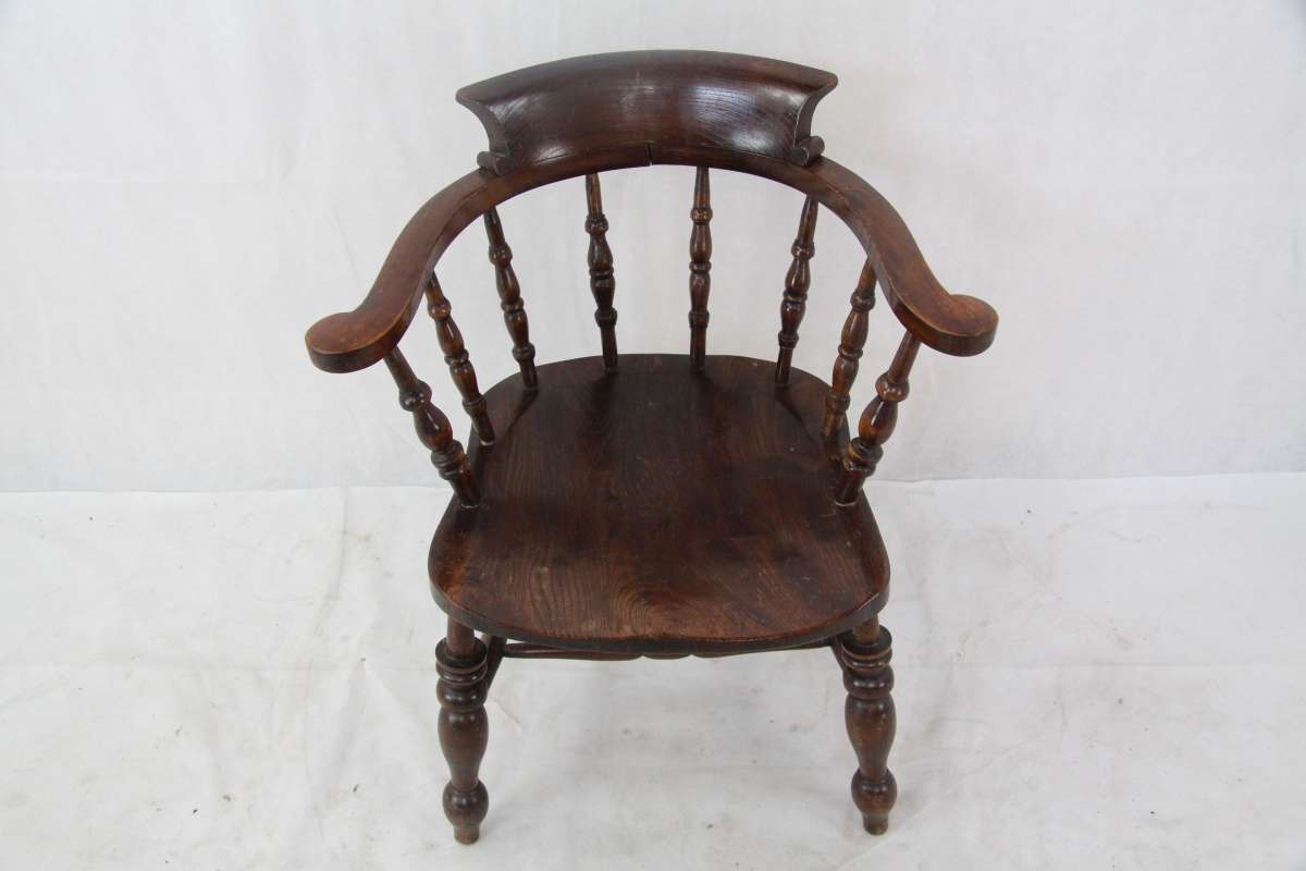 Schöner original antiker Massivholz Ulme Stuhl Captains Chair England