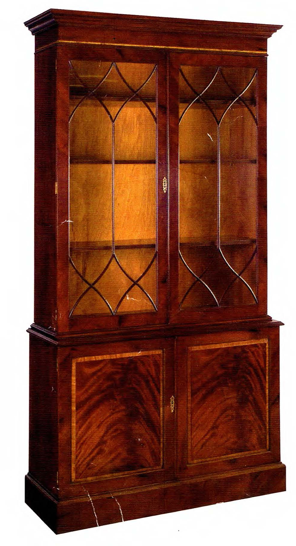 Antiker Bücherschrank mit 2 Türen Massivholz Schrank ...
