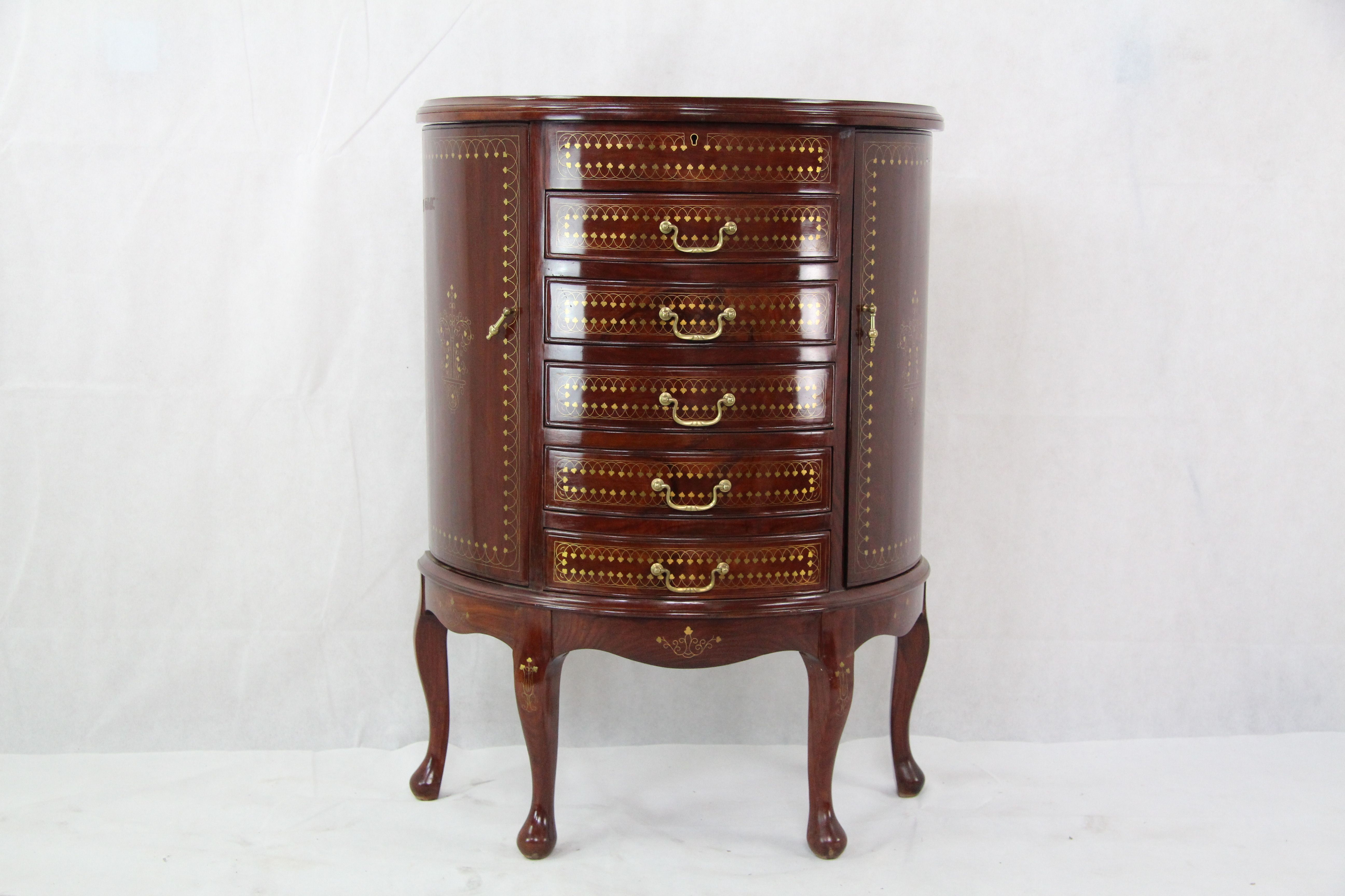Original Antikes Massives Palisander Sideboard Englisch Barschrank