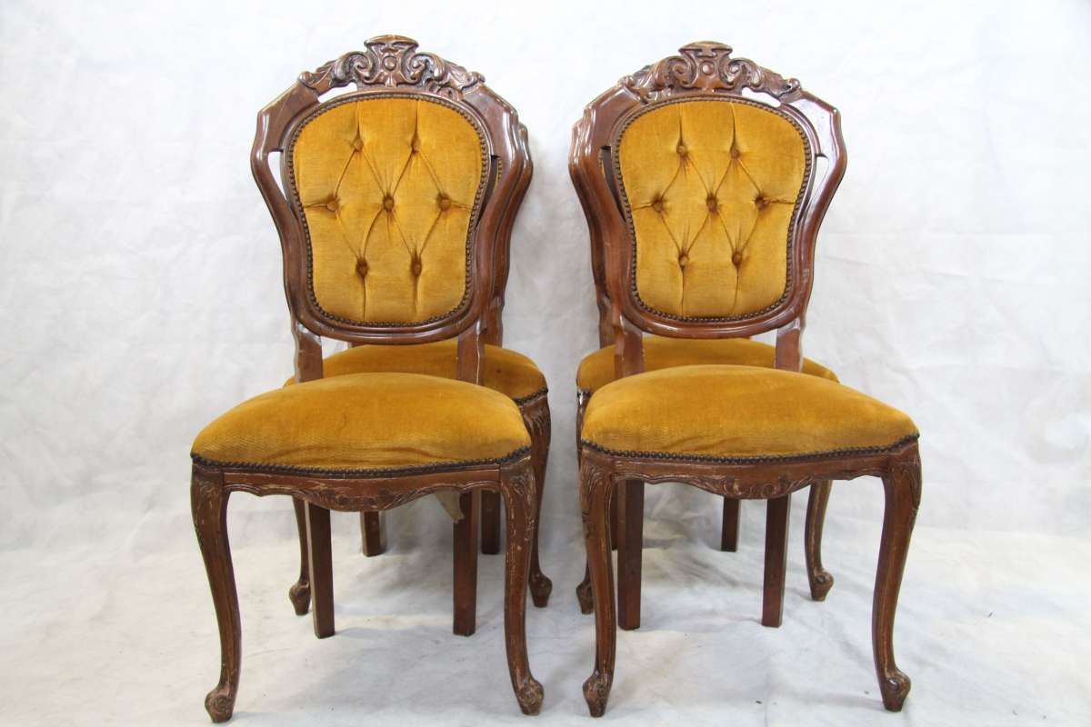 4er Satz massive Mahagoni Queen Anne Stühle | Stühle | Englische