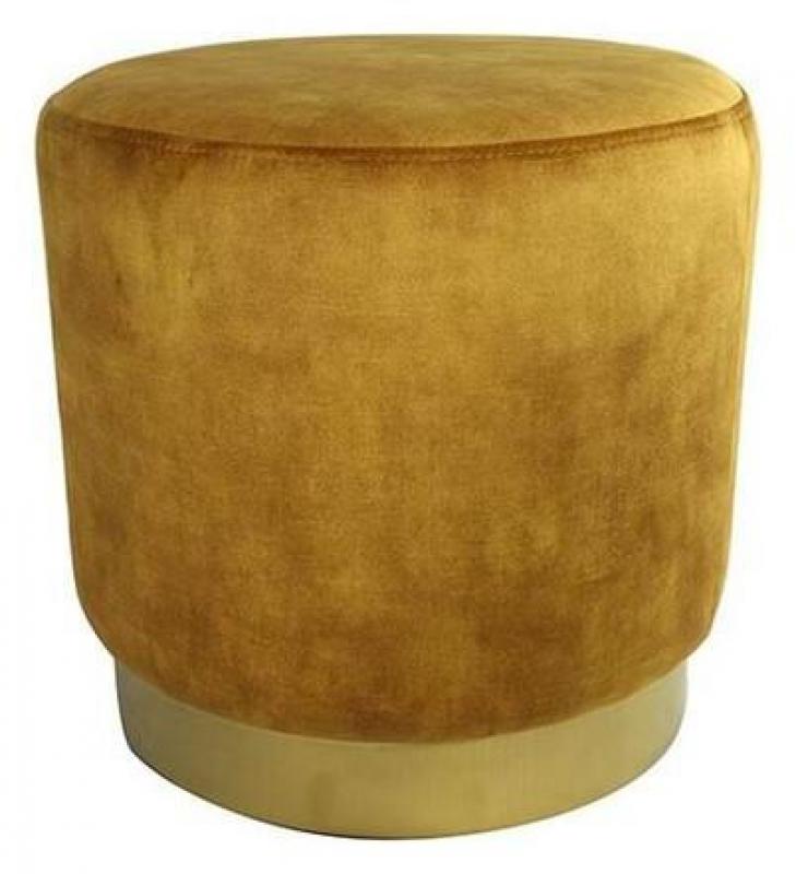 Art déco Pouf Hocker de Millau aus Samt, gold | Hocker / Poufs | Art-Deco | Vintage, Art Deco | Möbel